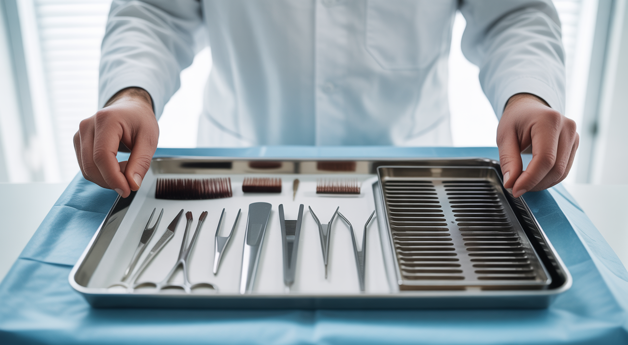 Patient undergoing FUE hair transplant procedure in Istanbul clinic