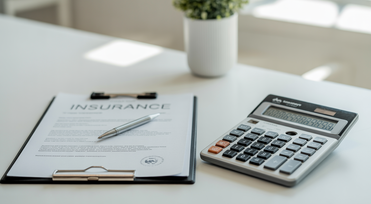 Small business owner in Kansas reviewing insurance policy documents in the office