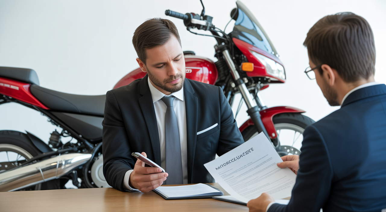 Motorcycle accident attorney in California helping an injured biker after a crash