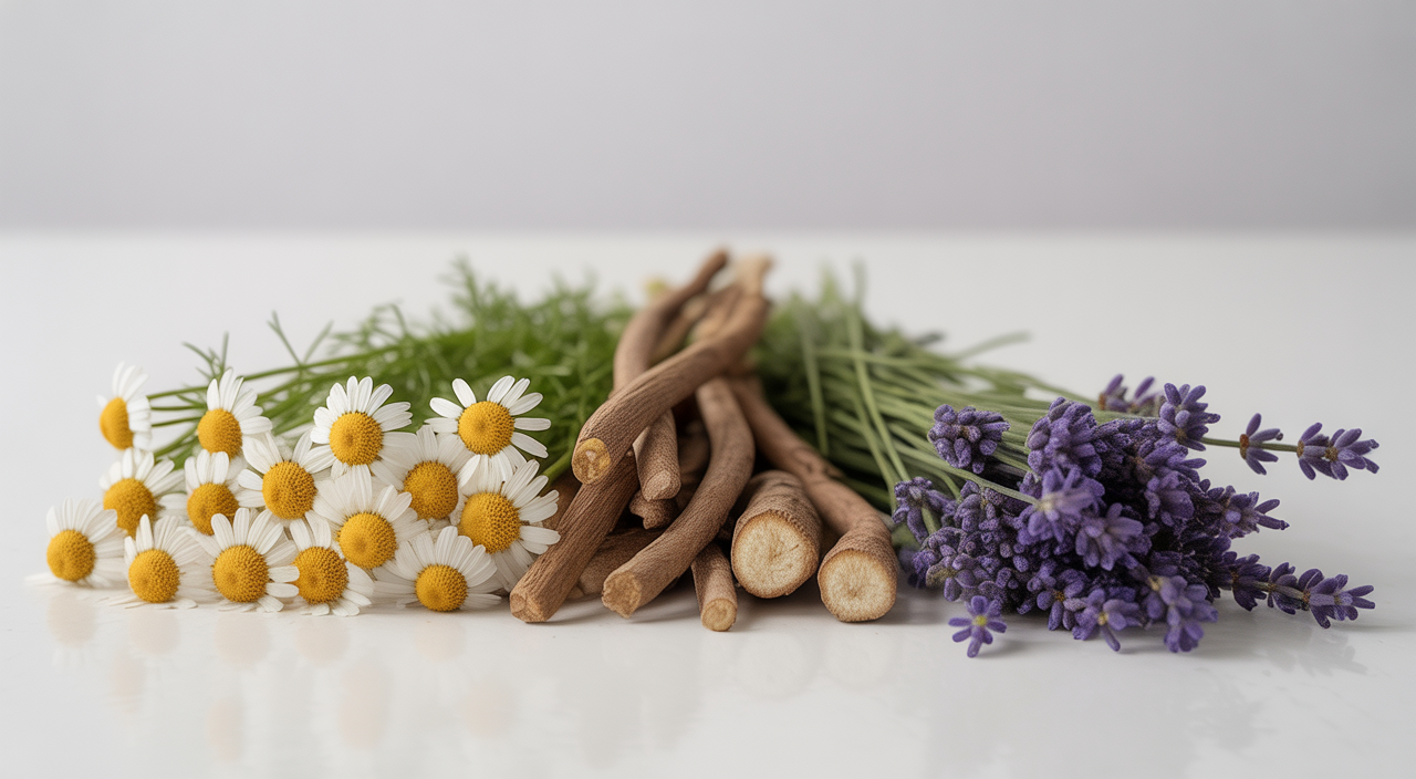 Herbal products for better sleep: Valerian root, chamomile, and lavender